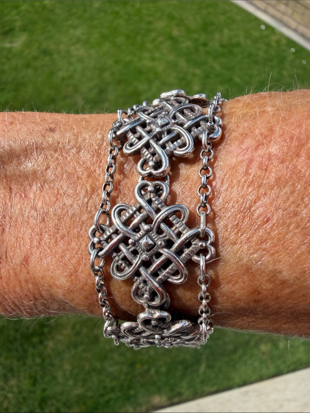 Brighton Silver Celtic Knot Multi-Row Bracelet